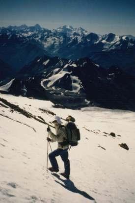 Climbing above the Pastukhov Rocks